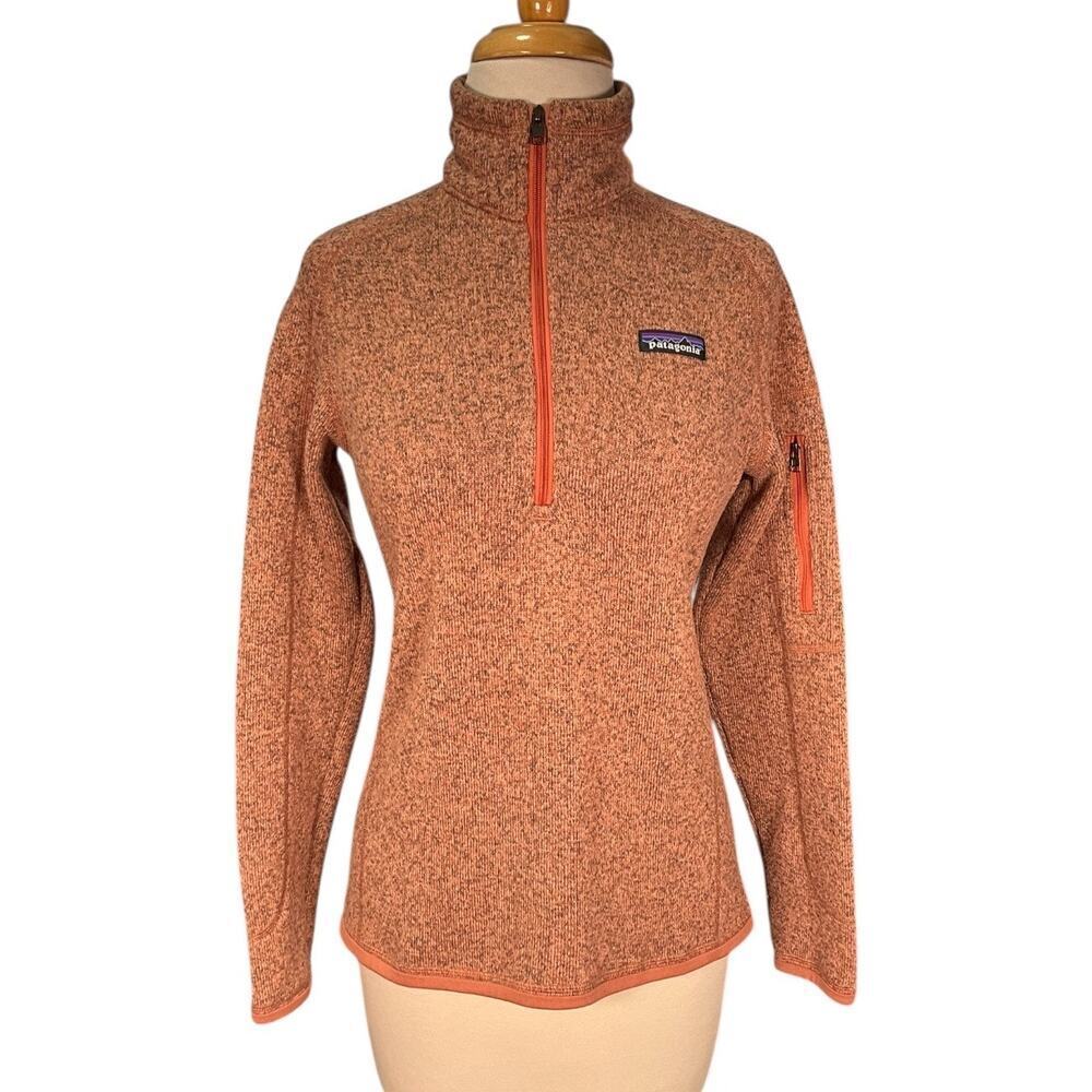 Patagonia Women’s Quarter Zip Fleece Pullover Small Orange Heathered Athleisure